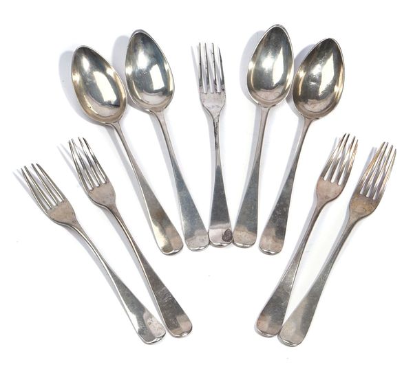 A EUROPEAN CRESTED GROUP OF FLATWARE (9)