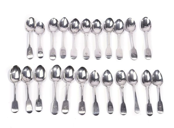 A COLLECTION OF TWENTY-THREE SILVER TEASPOONS (23)