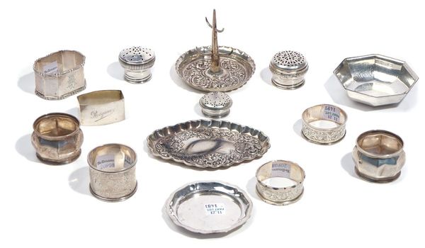 A GROUP OF SILVER, FOREIGN AND PLATED WARES (14)