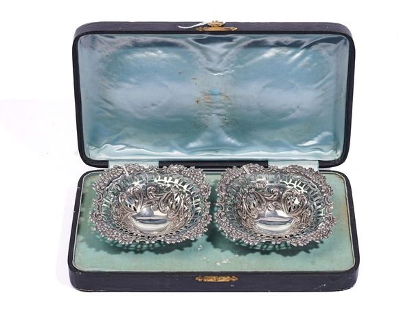 A PAIR OF SILVER BONBON DISHES (2)