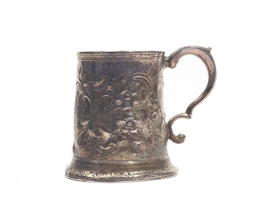 A GEORGE III SILVER MUG