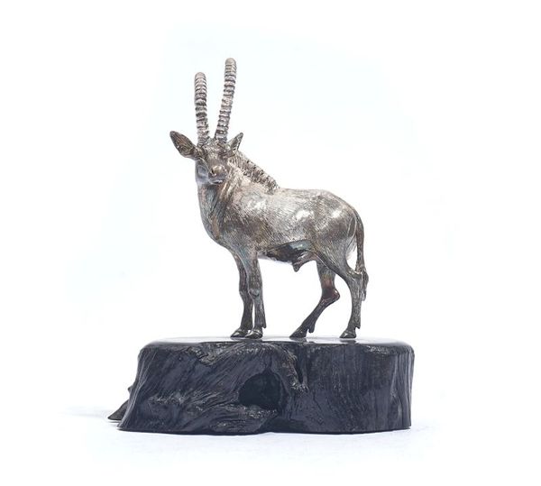 A PATRICK MAVROS SILVER MODEL OF AN ANTELOPE