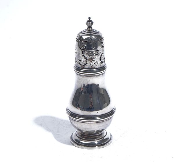 A SILVER SUGAR CASTER