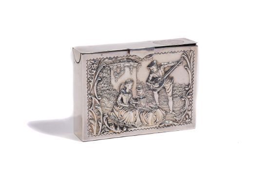 A LATE VICTORIAN SILVER RECTANGULAR PLAYING CARDS CASE