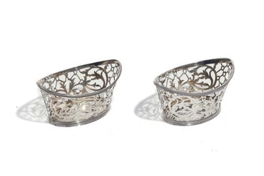 A PAIR OF LATE VICTORIAN SILVER BONBON DISHES (2)