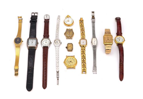 A TITUS GOLD CIRCULAR CASED LADY'S WRISTWATCH AND ELEVEN FURTHER MOSTLY LADY'S WRISTWATCHES (12)