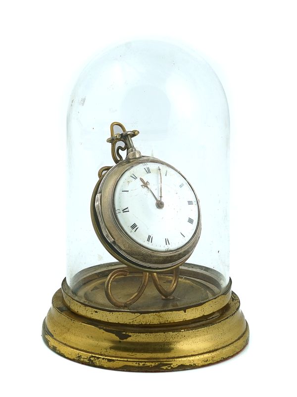 A SILVER PAIR CASED OPENFACED POCKETWATCH