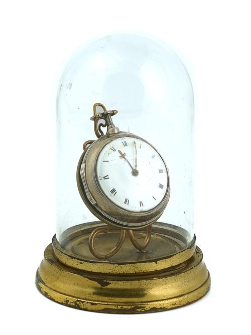 A SILVER PAIR CASED OPENFACED POCKETWATCH