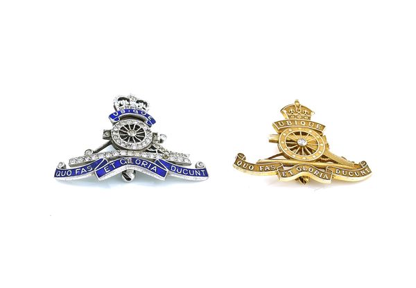 TWO ROYAL ARTILLERY REGIMENTAL BROOCHES (2)