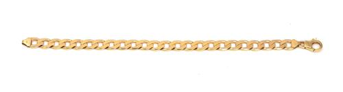 A 9CT GOLD FACETED CURB LINK BRACELET