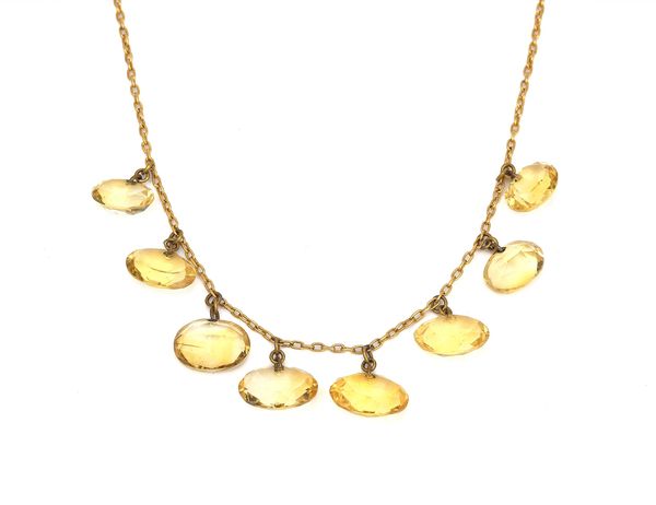 A GOLD AND CITRINE NECKLACE