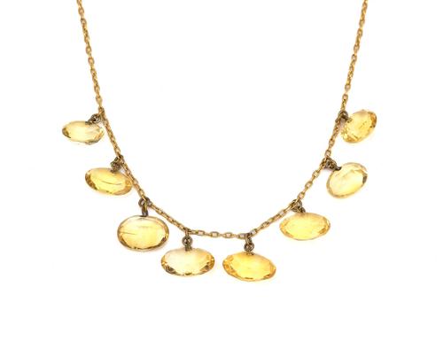 A GOLD AND CITRINE NECKLACE