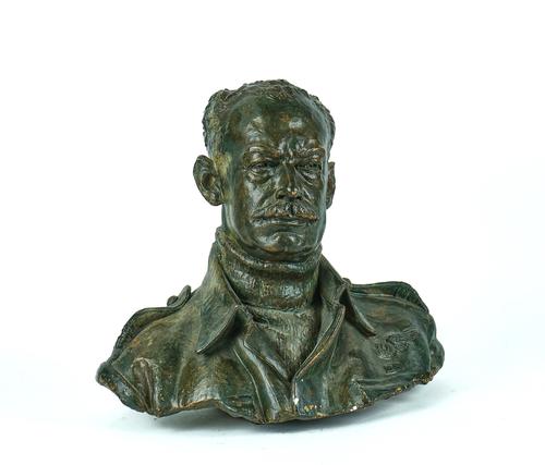 A PLASTER BUST OF FLIGHT LIEUTENANT CHARLES LEISTER