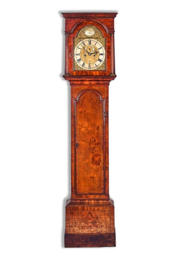 A LATE GEORGE II WALNUT & OUTLINED LONGCASE CLOCK