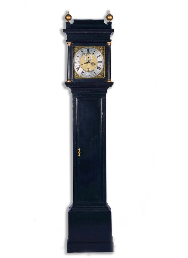 AN EBONISED 30-HOUR LONGCASE CLOCK