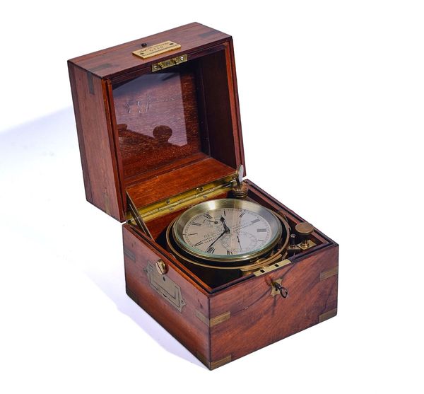 A MAHOGANY TWO-DAY MARINE CHRONOMETER