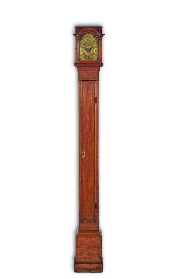 A GEORGE III OAK STRIKING LANTERN CLOCK