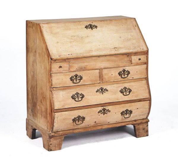 A 19TH CENTURY DUTCH LIMED OAK BUREAU