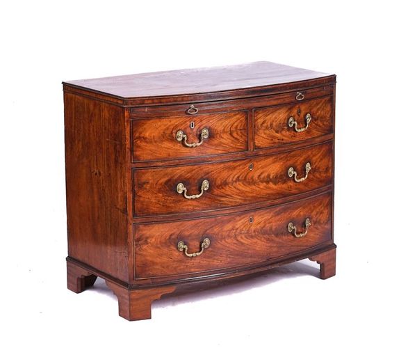 A 18TH CENTURY MAHOGANY BOWFRONT CHEST