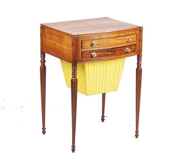 A REGENCY ROSEWOOD SEWING TABLE