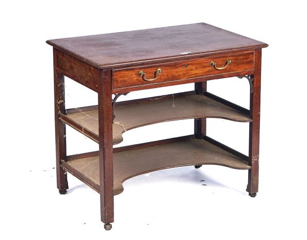 A GEORGE III MAHOGANY SINGLE DRAWER SIDE TABLE