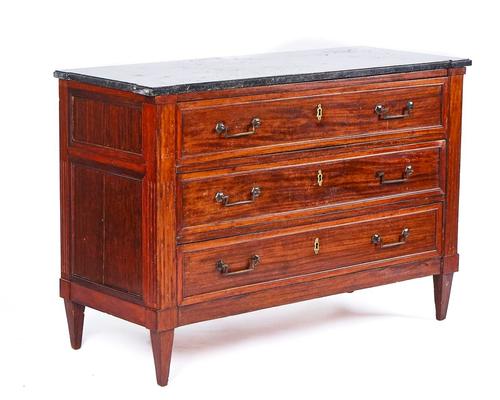 A LATE LOUIS XVI  / TRANSITIONAL MAHOGANY COMMODE