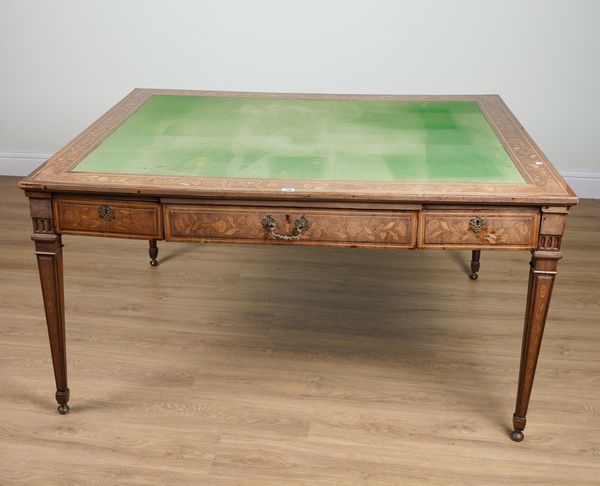 A 19TH CENTURY DUTCH FLORAL MARQUETRY INLAID  WRITING TABLE