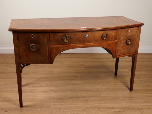 A GEORGE II INLAID MAHOGANY BOW-FRONT SIDEBOARD