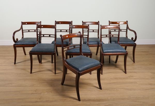 A SET OF EIGHT REGENCY MAHOGANY DINING CHAIRS (8)