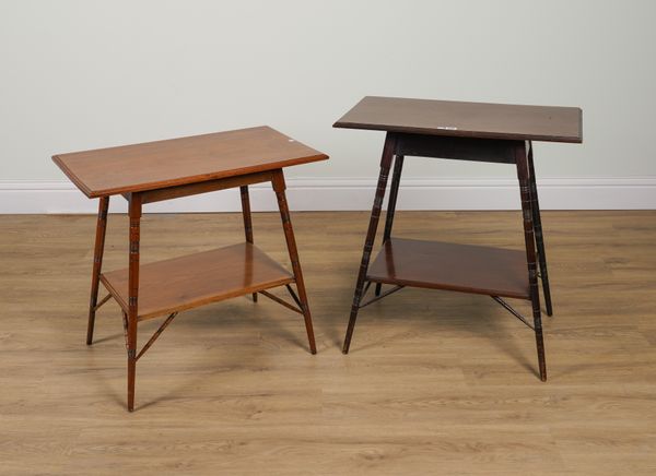 TWO LATE 19TH CENTURY MAHOGANY TIERED OCCASIONAL TABLES (2)