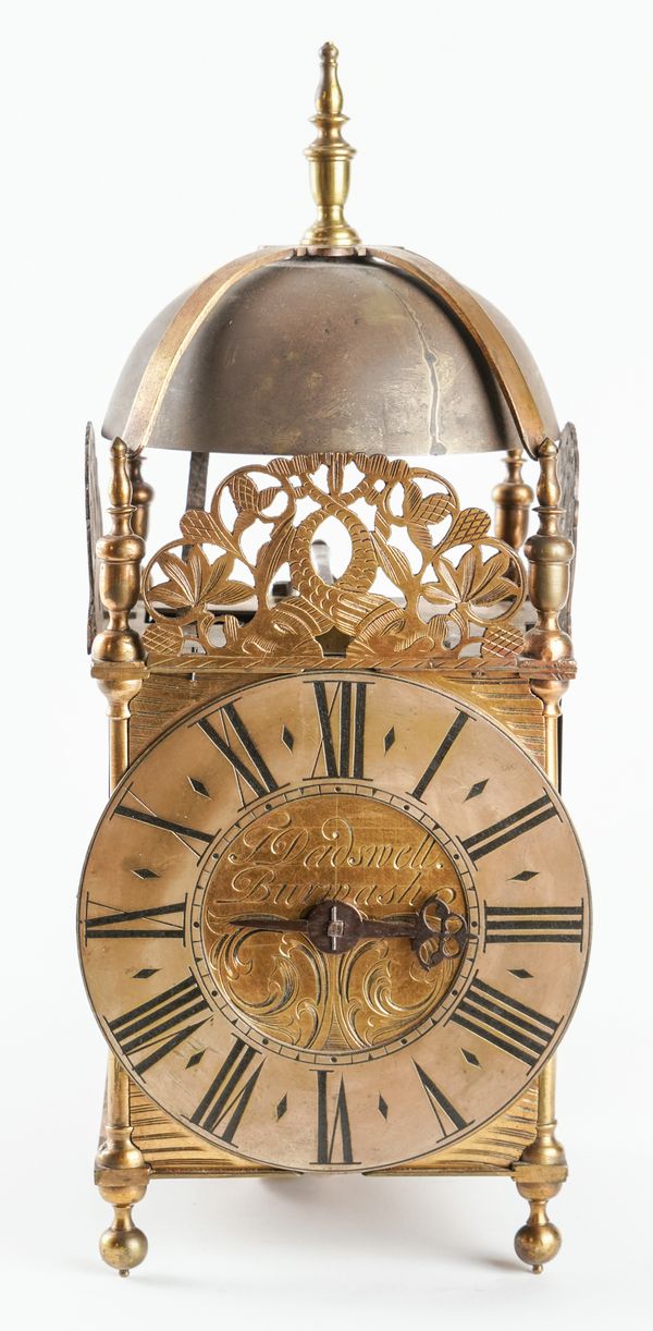 A GEORGE III BRASS LANTERN CLOCK