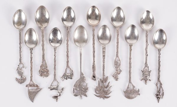 TWELVE FOREIGN TEASPOONS (12)