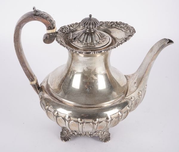 A SILVER HOT WATER OR COFFEE JUG