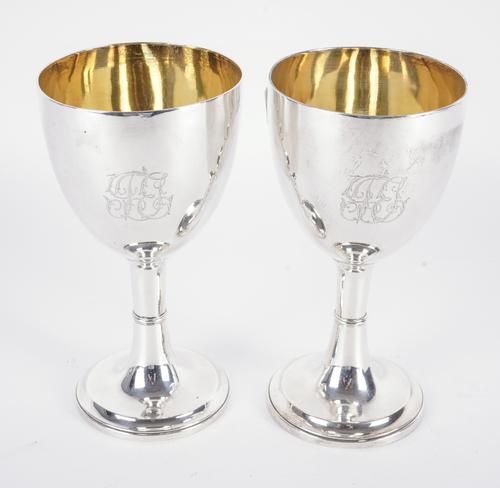A PAIR OF GEORGE III SILVER GOBLETS (2)