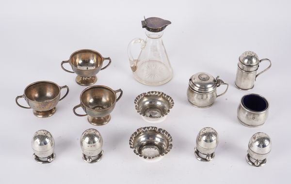 A GROUP OF SILVER ANS SILVER MOUNTED WARES (13)