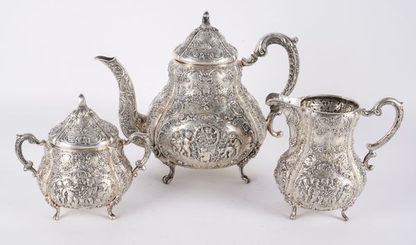 A EUROPEAN THREE PIECE TEA SET