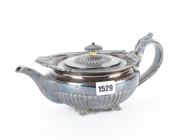 A GEORGE III SILVER TEAPOT