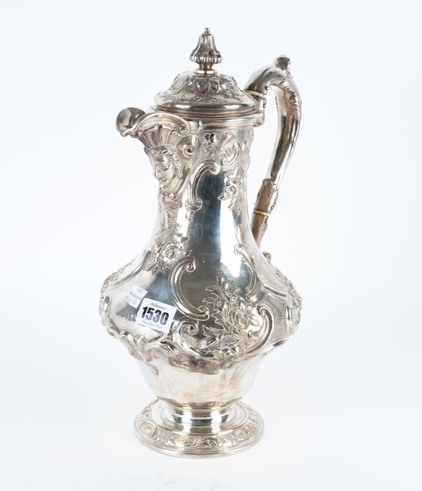 A VICTORIAN SCOTTISH SILVER WINE JUG