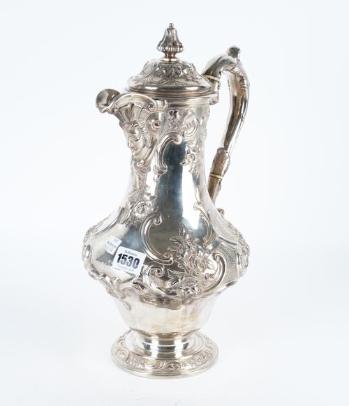A VICTORIAN SCOTTISH SILVER WINE JUG