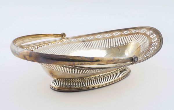 A GEORGE III SILVER OVAL CAKE BASKET