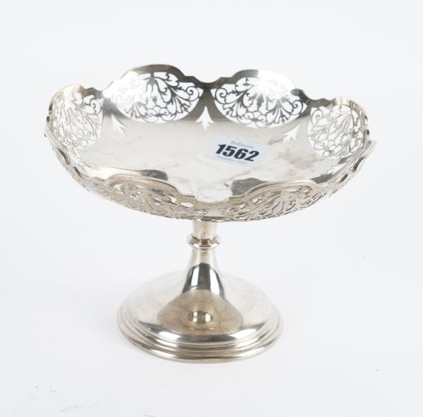 A SILVER PEDESTAL TAZZA