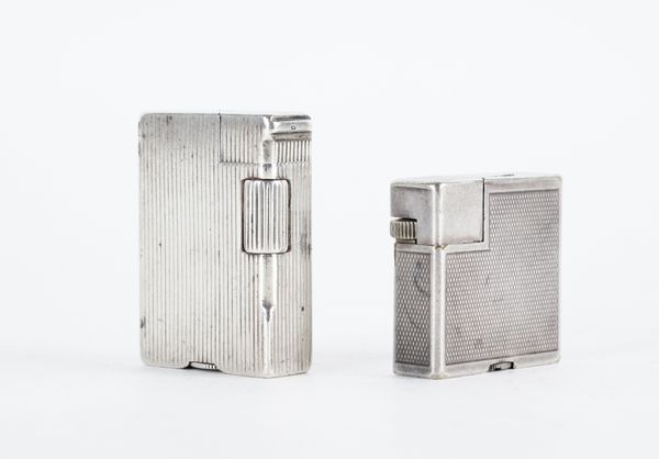 A SILVER CASED ASPREY LIGHTER AND PLATED DUNHILL LIGHTER (2)