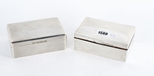 TWO SILVER TABLE CIGARETTE BOXES (2)