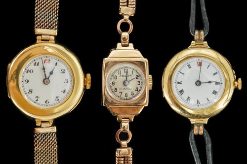 THREE GOLD CASED LADIES WATCHES (3)