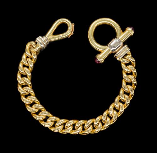 A SIGN RETTI GOLD AND TOURMALINE BRACELET