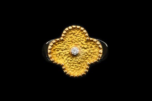 A VAN CLEEF AND ARPLES DIAMOND ALHAMBRA RING