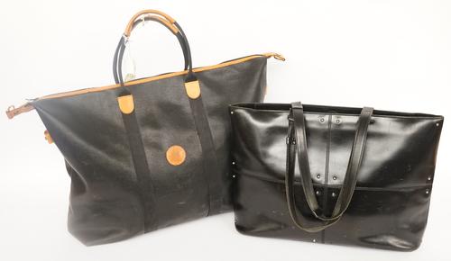 TOD’S: A BLACK LEATHER SHOULDER BAG AND A FRANCOIS MAROT PARIS LARGE TOTE (2)