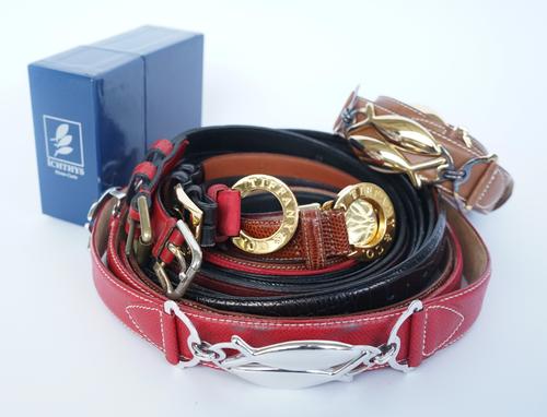 A COLLECTION OF DESIGNER BELTS BY TIFFANY & CO, RALPH LAUREN, LOEWE, AQUASCHUTUM AND ICHTHYS (9)