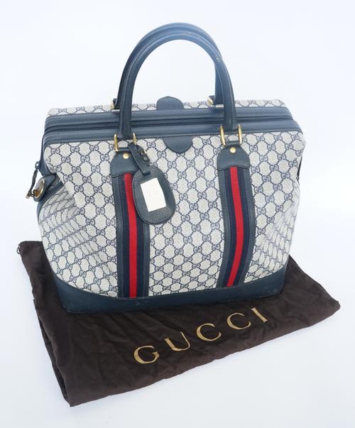 GUCCI: MONOGRAM CANVAS HOLDALL/DUFFLE BAG