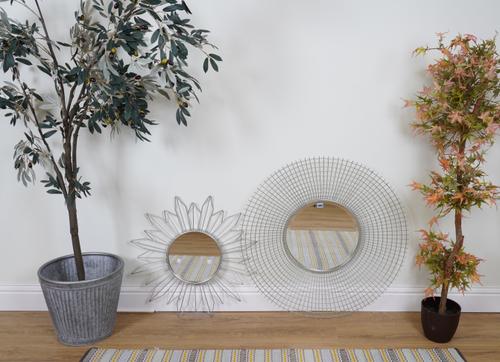 A CIRCULAR WIRE WORK WALL MIRROR (2)